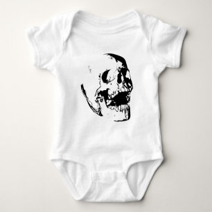 Black White Skull Baby Bodysuit