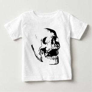 Black White Skull Baby T-Shirt