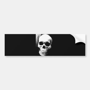 Black & White Skull Bumper Sticker