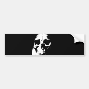 Black & White Skull Bumper Sticker