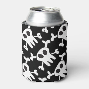 Black & White Skull Can Cooler