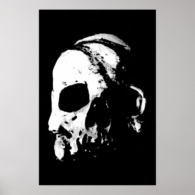 Black White Skull College Pop Art Unique Special Poster (Front)
