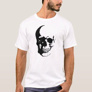 Black White Skull Fantasy Art T-Shirt