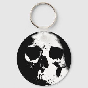Black & White Skull Key Ring