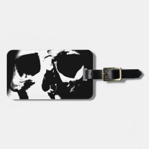 Black & White Skull Luggage Tag