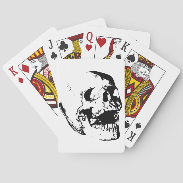 Black White Skull Playing Cards (Back)