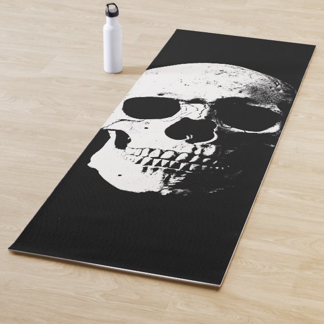 Black White Skull Pop Art Fitness Template Yoga Mat (In Situ)