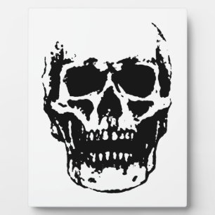 Black White Skull Pop Art Plaque