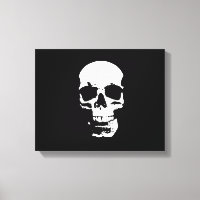 Black & White Skull Pop Art Wrapped Canvas