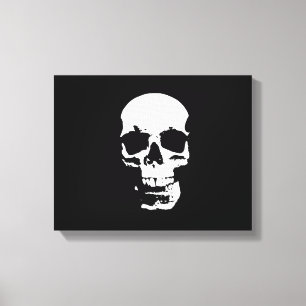 Black & White Skull Pop Art Wrapped Canvas