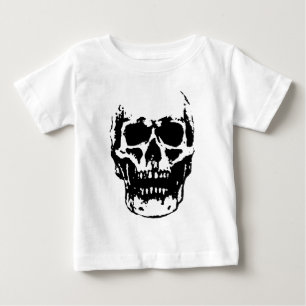 Black White Skull Pop Artwork Baby T-Shirt