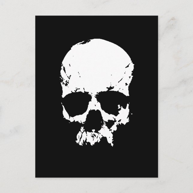 Black & White Skull Postcard (Front)