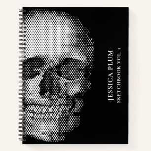 Black White Skull Sketchbook for Artists  Notebook