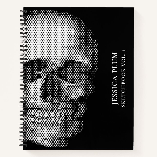 Black White Skull Sketchbook for Artists  Notebook (Front)