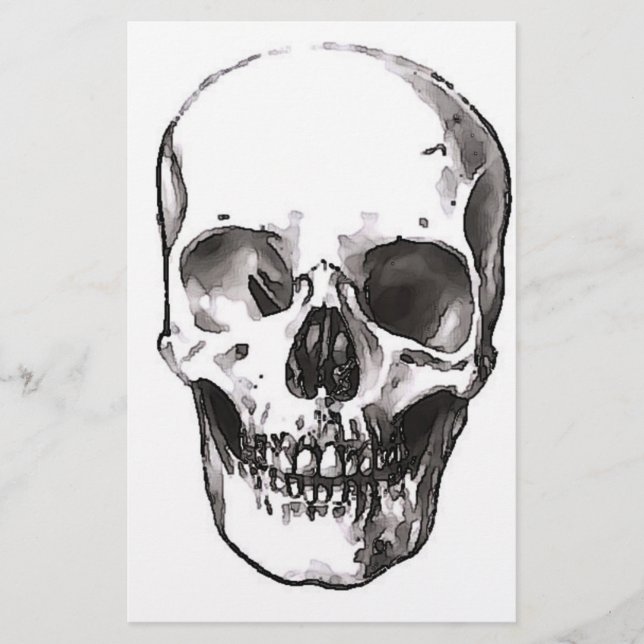 Black & White Skull Stationery (Front)