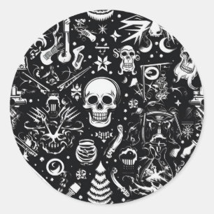 Black & White Skull Stickers