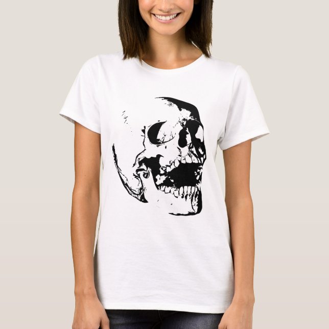 Black White Skull T-Shirt (Front)