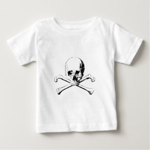 Black & White Skull & the Bones Baby T-Shirt