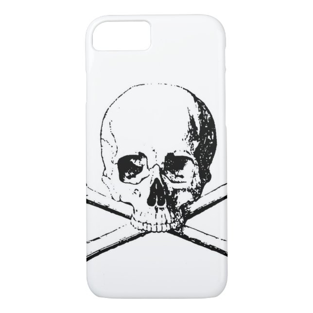 Black & White Skull & the Bones Case-Mate iPhone Case (Back)