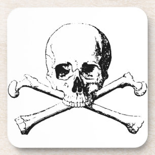 Black & White Skull & the Bones Coaster