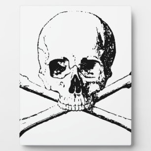 Black & White Skull & the Bones Plaque