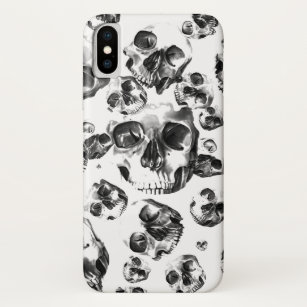 Black & White Skulls Skeleton Skull Art Pattern Case-Mate iPhone Case