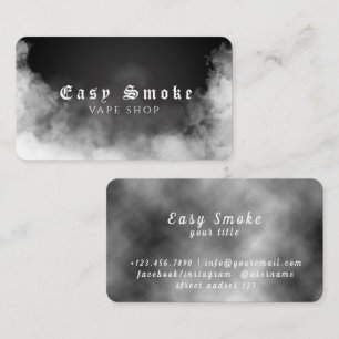 Black White Smoke Vape Shop Business Card