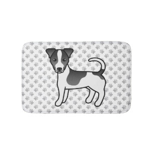 Black & White Smooth Coat Jack Russell Terrier Dog Bath Mat