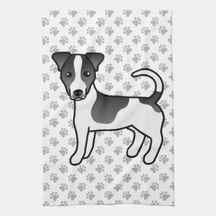 Black & White Smooth Coat Jack Russell Terrier Dog Tea Towel