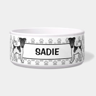 Black & White Smooth Fox Terrier With Paws & Name