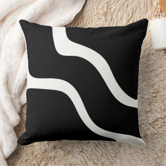 Black & White Smooth Shapes Pattern Simple Art Cushion