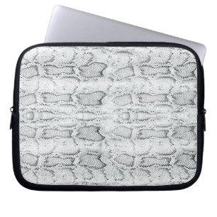 Black White Snake Skin Print Laptop Sleeve