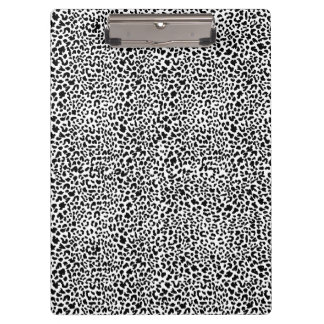 Black & white snow leopard print  clipboard