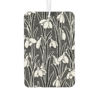 Black & White Snowdrop Pattern Car Air Freshener