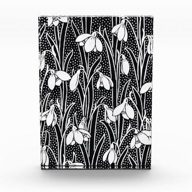 Black & White Snowdrop Pattern  Photo Block (Front)