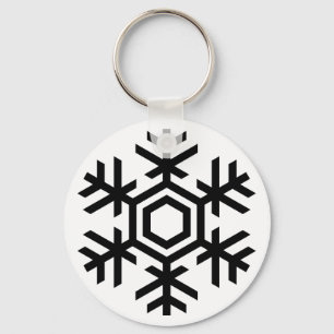 Black & White Snowflake Key Ring