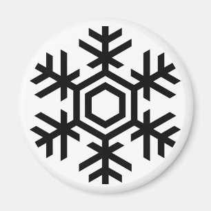 Black & White Snowflake Magnet
