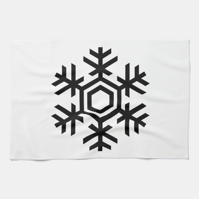 Black & White Snowflake Tea Towel (Horizontal)