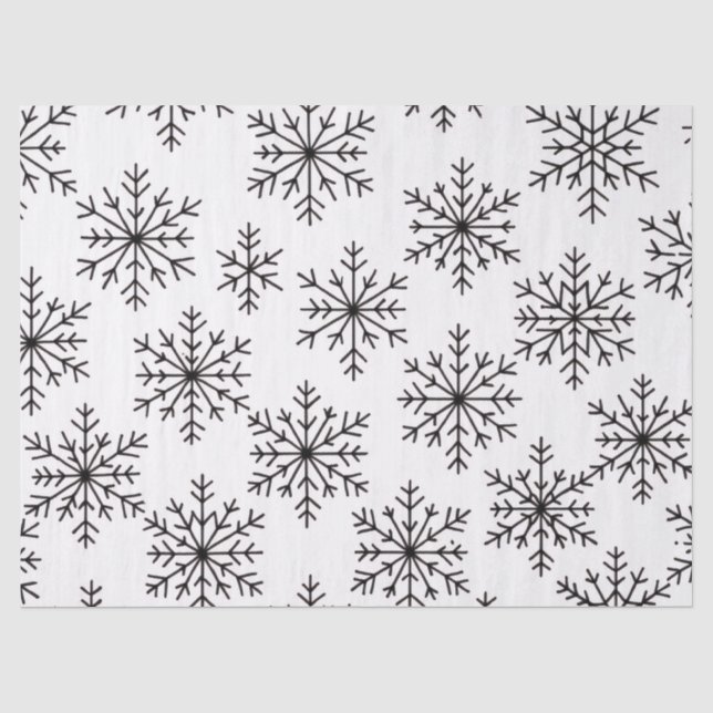 Black & White Snowflake Tissue Paper – Elegant  (Front)