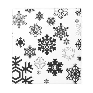 Black & White Snowflakes Notepad