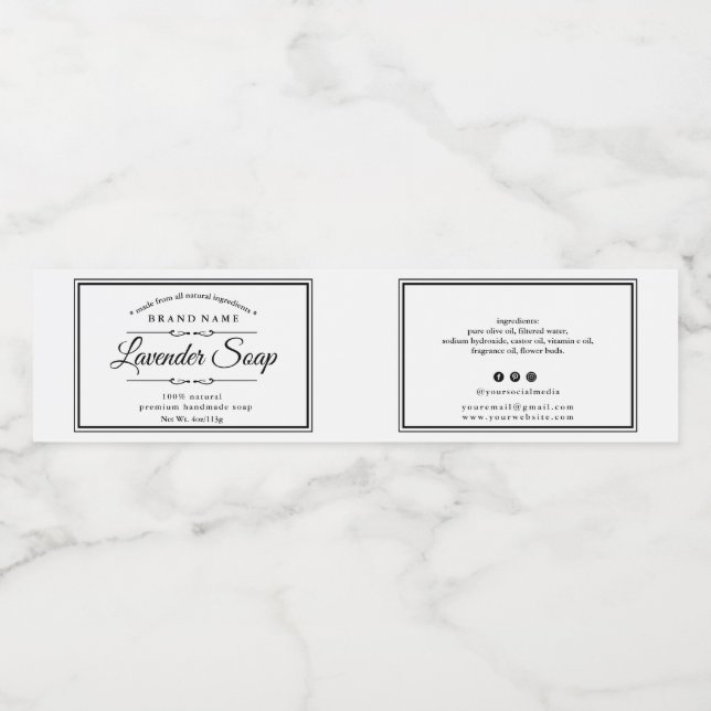 Black & White Soap Label (Single Label)