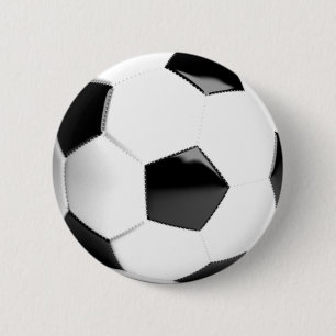 Black & White Soccer Ball 6 Cm Round Badge