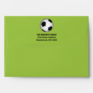 Black, White Soccer Ball Bar Mitzvah Envelope