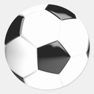 Black & White Soccer Ball Classic Round Sticker