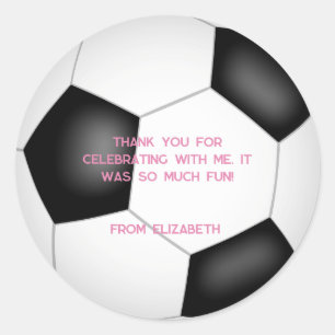 black white soccer ball kids birthday party classic round sticker