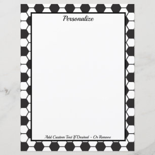 Black White Soccer Ball Pattern Personalise