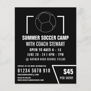 Black & White Soccer ball, Soccer Camp Advertising Flyer