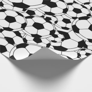 Black & White Soccer Ball Wrapping Paper Football