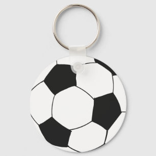 Black White Soccer Football Sports Birthday Favour Key Ring