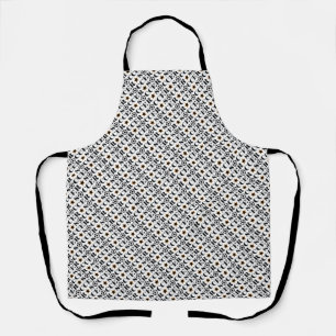 Black & White Soccer Sport Typography Pattern Apron